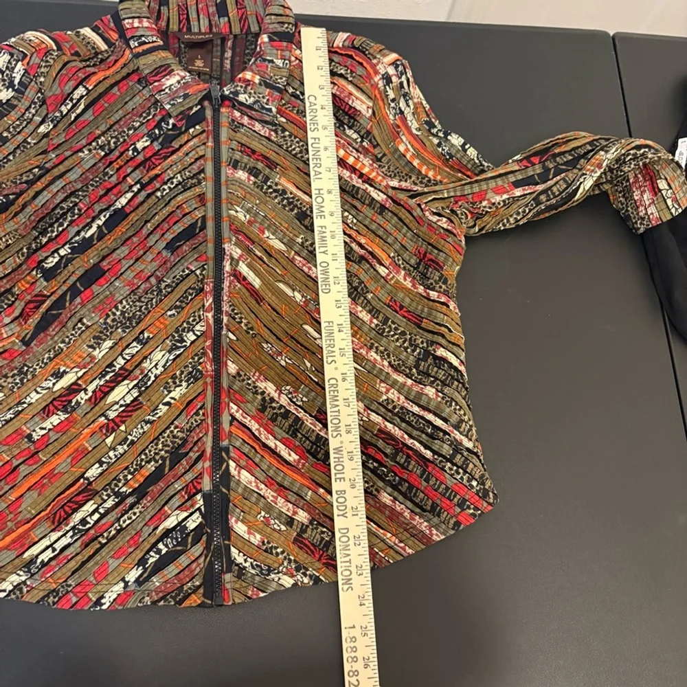 Multiples Multicolor Patchwork Jacket Boho Festive Women’s Size Large - Picture 6 of 8
